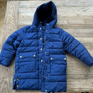 Crewcuts long puffer jacket in navy blue size M (Age 8-9)